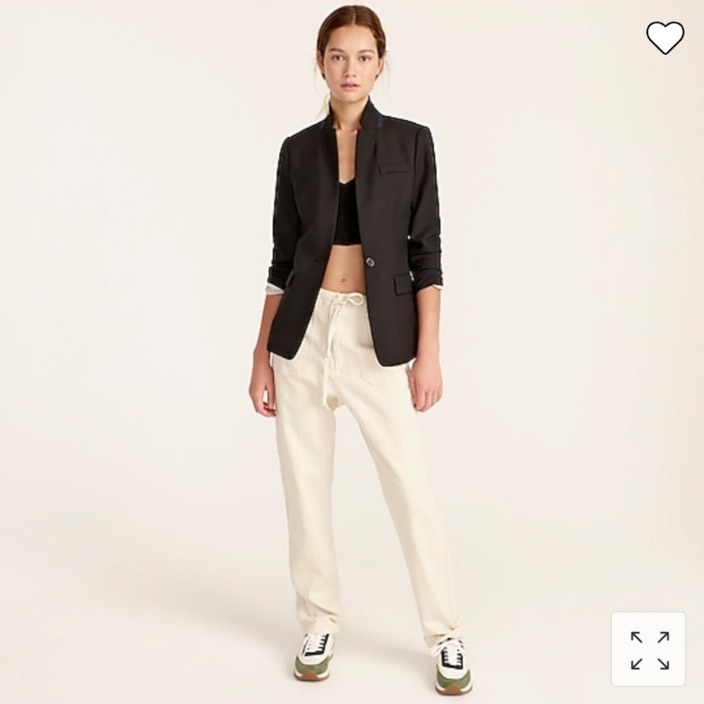 J. Crew Regent Blazer in Wool Flannel Black size 8